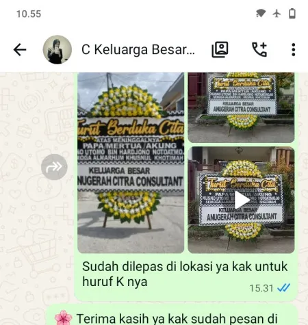 Pengiriman Papan Bunga Duka Lontar Tirtayasa